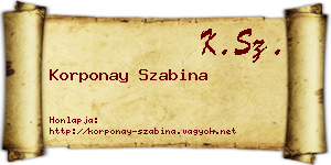 Korponay Szabina névjegykártya